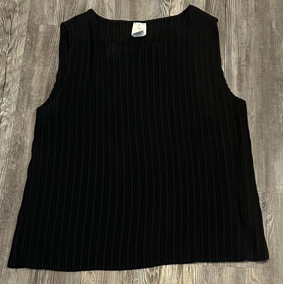Joie Tops - Joie Black Plissé Sleeveless Tank Top